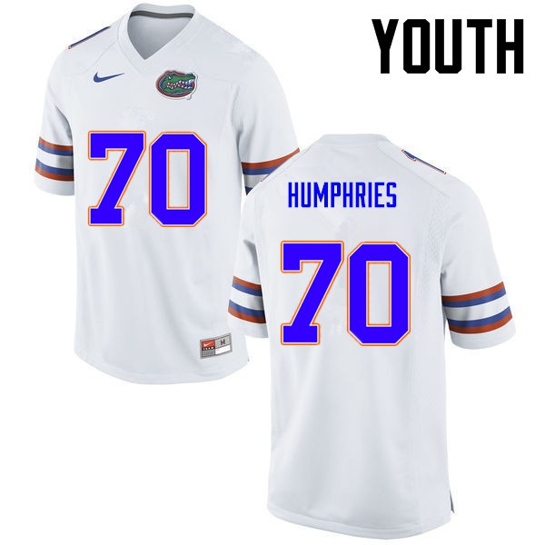 Florida Gators Youth #70 D.J. Humphries College Football White